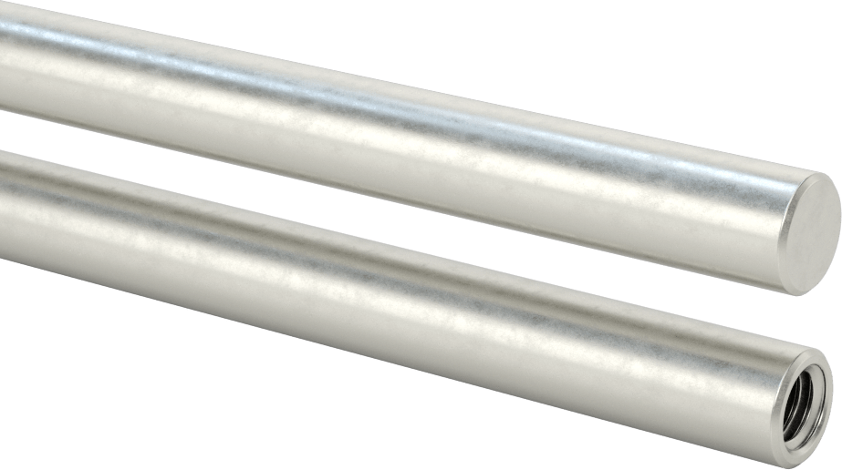 Dişli Döner Mil, 1/2" Çap, 24 inç Uzunluk, 3/8"-16 Diş Boyutu