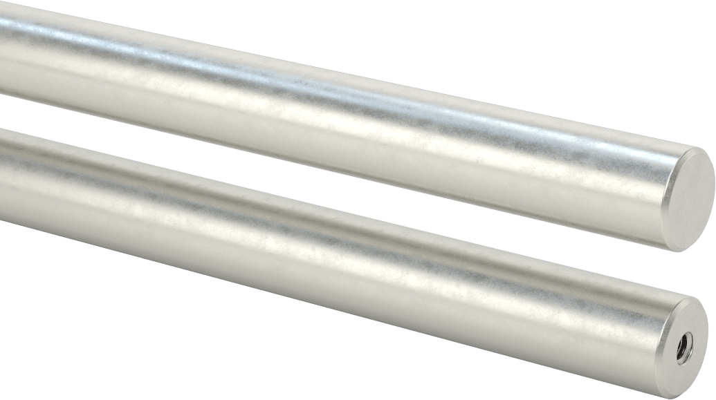 Dişli Döner Mil, 3/4 inç Çap, 12" Uzunluk, 1/4"-20 Diş Boyutu