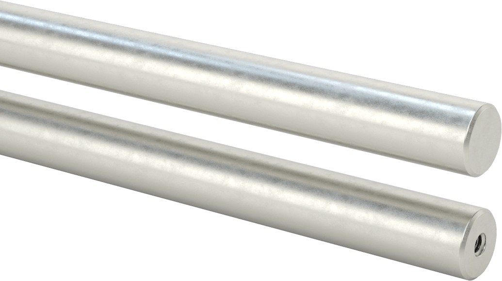Dişli Döner Mil, 3/4 inç Çap, 24 inç Uzunluk, 1/4"-20 Diş Boyutu