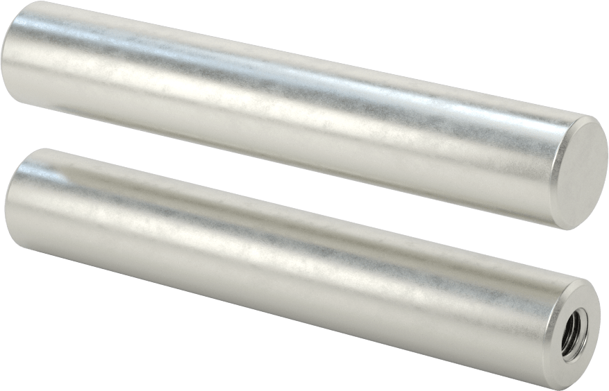 Dişli Döner Mil, 1" Çap, 6 inç Uzunluk, 1/2"-13 Diş Boyutu