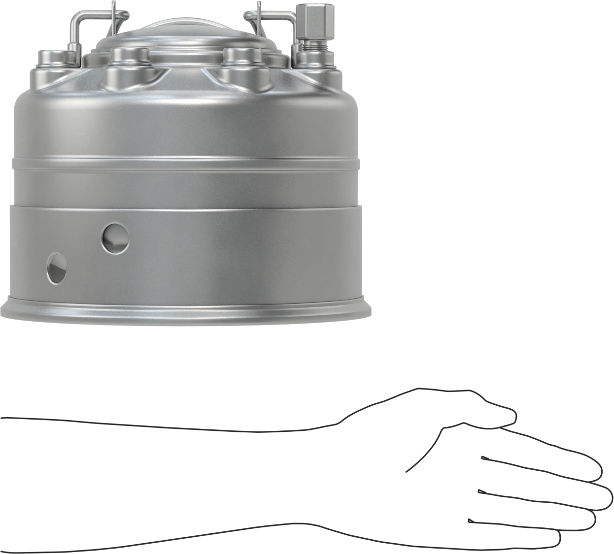 ASME Kodlu Basınçlı Sıvı Dağıtım Tankı, Taşınabilir, 1 Galon Kapasite, Maksimum 132 PSI @ 100°F