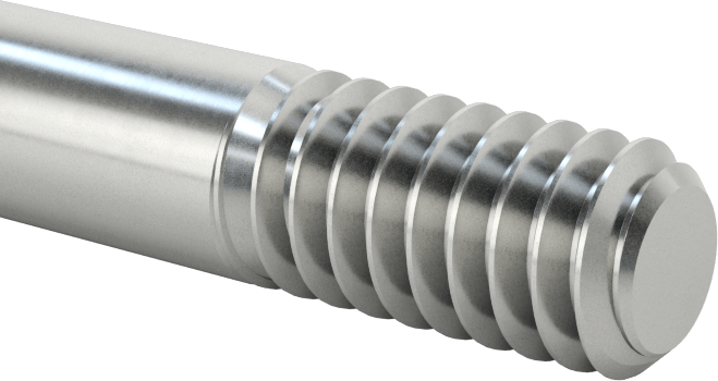 Dişli Döner Mil, 1/4" Çap, 24 inç Uzunluk, 1/4"-20 Diş Boyutu