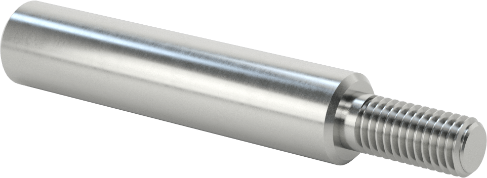 Dişli Döner Mil, 1" Çap, 6 inç Uzunluk, 5/8"-11 Diş Boyutu