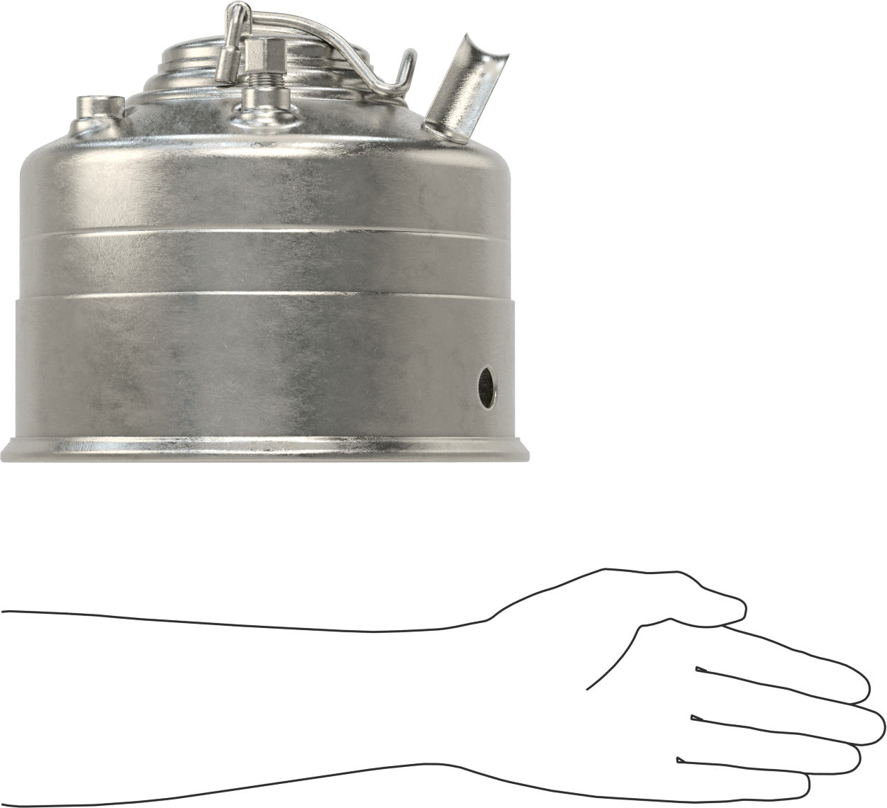 ASME Kodlu Basınçlı Sıvı Dağıtım Tankı, Taşınabilir, 1 Galon Kapasite, Maksimum 205 PSI @ 100°F