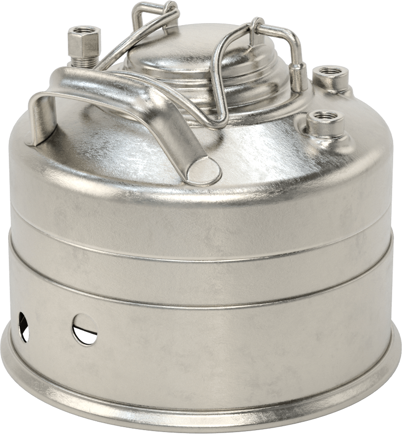 ASME Kodlu Basınçlı Sıvı Dağıtım Tankı, Taşınabilir, 1 Galon Kapasite, Maksimum 205 PSI @ 100°F