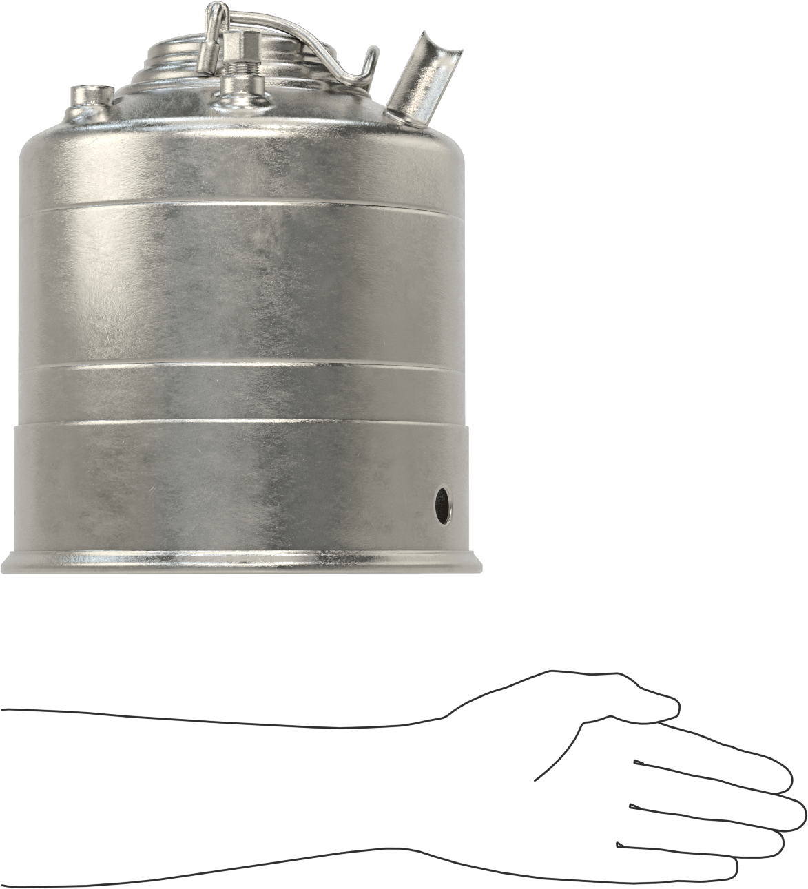 ASME Kodlu Basınçlı Sıvı Dağıtım Tankı, Taşınabilir, 2 Galon Kapasite, Maksimum 205 PSI @ 100°F