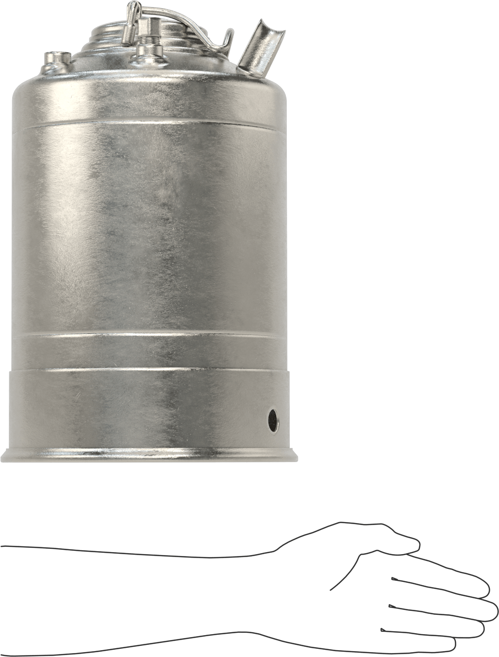 ASME Kodlu Basınçlı Sıvı Dağıtım Tankı, Taşınabilir, 3 Galon Kapasite, Maksimum 205 PSI @ 100°F