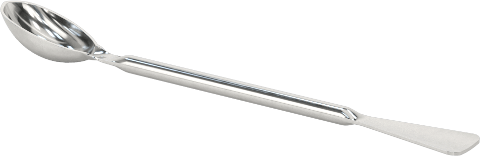 Paslanmaz Çelik Laboratuvar Kaşığı x Düz Spatula, 6 inç Uzunluk