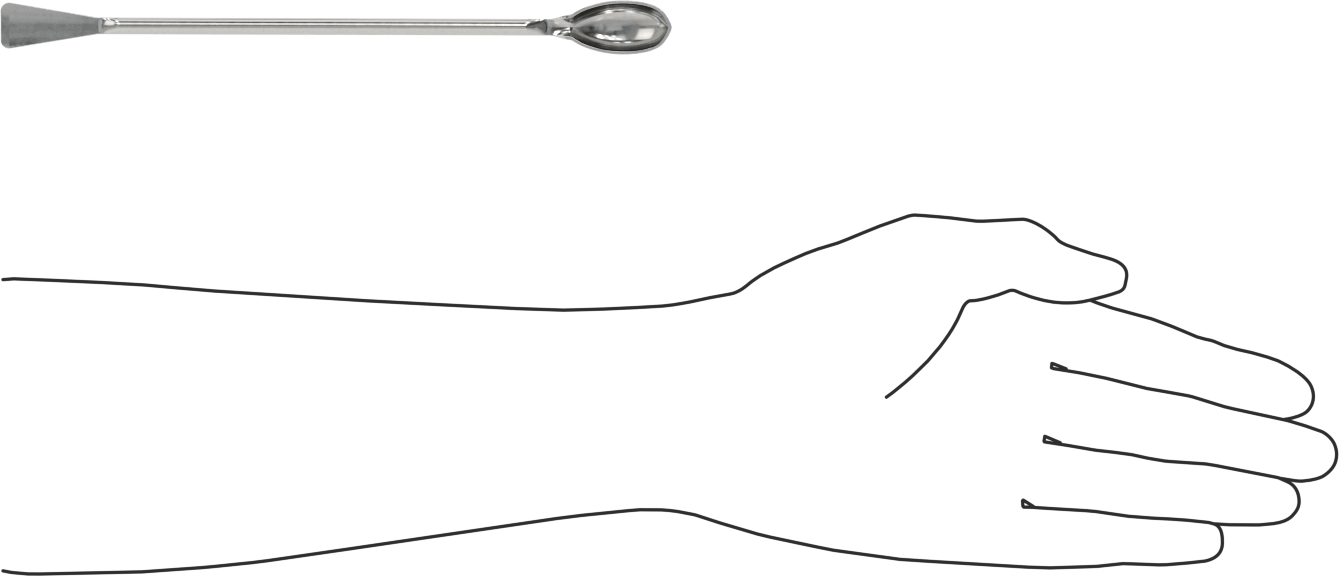 Paslanmaz Çelik Laboratuvar Kaşığı x Düz Spatula, 8-1/4" Uzunluk
