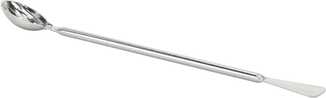 Paslanmaz Çelik Laboratuvar Kaşığı x Düz Spatula, 8-1/4" Uzunluk