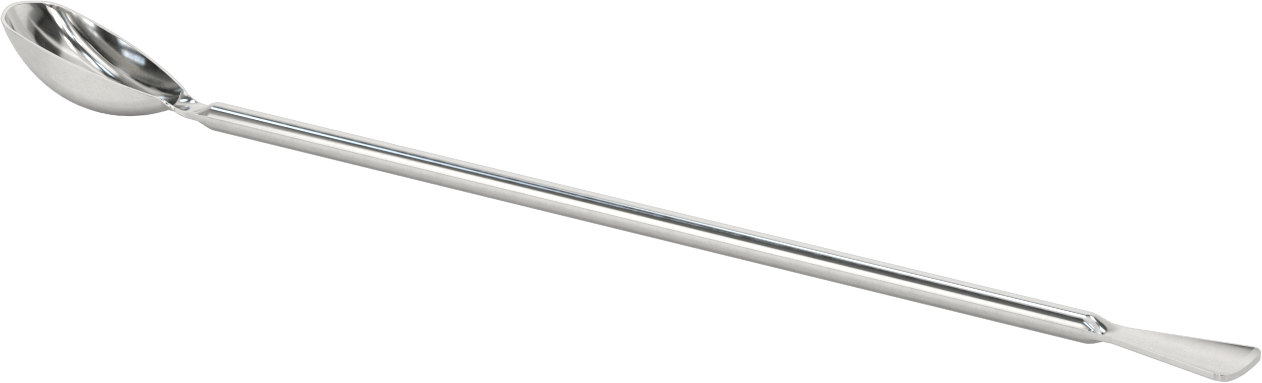 Paslanmaz Çelik Laboratuvar Kaşığı x Düz Spatula, 15-3/4" Uzunluk