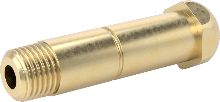 Sıkıştırılmış Gaz için Yüksek Basınçlı Nipple, Pirinç, Elle Sıkma, CGA 500 için, 580, 590 ve 510, 2,5" Uzunluk