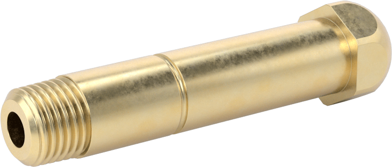 Sıkıştırılmış Gaz için Yüksek Basınçlı Nipple, Pirinç, Elle Sıkma, CGA 500 için, 580, 590 ve 510, 3" Uzunluk