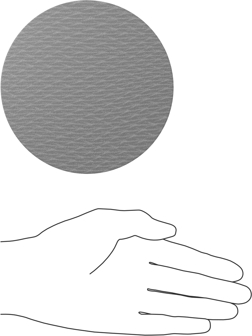 Plastik Yapışkan Sırtlı Zımpara Diski, Parlak Yüzey için, 5" Çap, 800 Kum