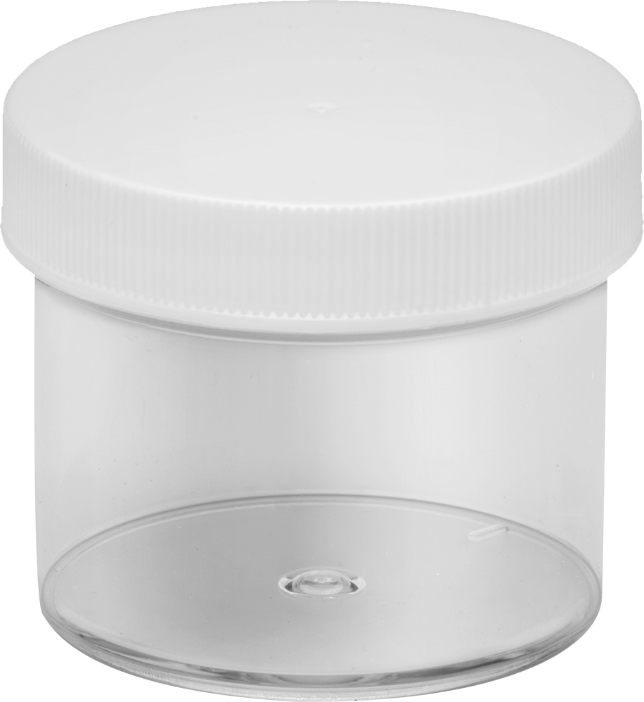 Şeffaf Polistiren Plastik Kavanoz, 2 FL oz/60 ml Kapasite, 2-1/8" Çap