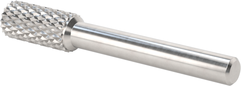 1/4" Çaplı Şaftlı Elmas Dişli Karbür Frez, Silindirik-Düz Uçlu, 3/8" Baş Çapı
