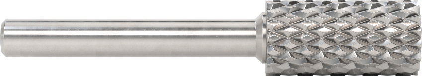 1/4" Çaplı Şaftlı Elmas Dişli Karbür Frez, Silindirik-Düz Uçlu, 1/2" Baş Çapı