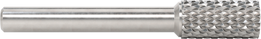 1/4" Çaplı Şaftlı Elmas Dişli Karbür Frez, Silindirik-Düz Uçlu, Uç Kesimi, 3/8" Baş Çapı