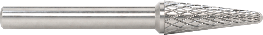 1/4" Çaplı Şaftlı Elmas Dişli Karbür Frez, Konik Koni Yarıçaplı Uç, 3/8" Baş Çapı