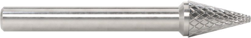 1/4" Çaplı Şaftlı Elmas Dişli Karbür Frez, Konik Konik Uçlu, 3/8" Baş Çapı