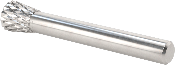 1/4" Çaplı Şaftlı Elmas Dişli Karbür Frez, Ters Konik, 3/8" Baş Çapı