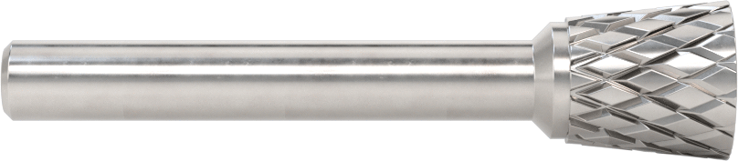 1/4" Çaplı Şaftlı Elmas Dişli Karbür Frez, Ters Konik, 1/2" Baş Çapı