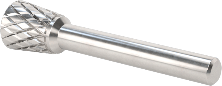 1/4" Çaplı Şaftlı Elmas Dişli Karbür Frez, Ters Konik, 1/2" Baş Çapı