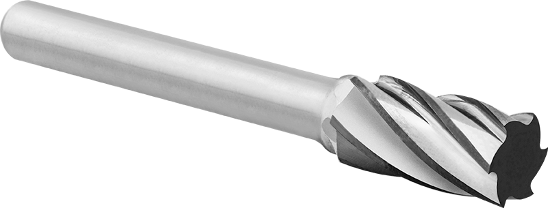 Yumuşak Metaller ve Plastikler için Karbür Frez, Düz Silindir, 1/4" Baş Çapı