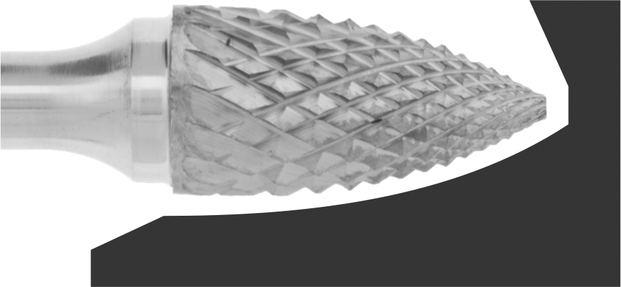 1/4" Çaplı Şaftlı Elmas Dişli Karbür Frez, Üç Uçlu Uç, 1/4" Baş Çapı