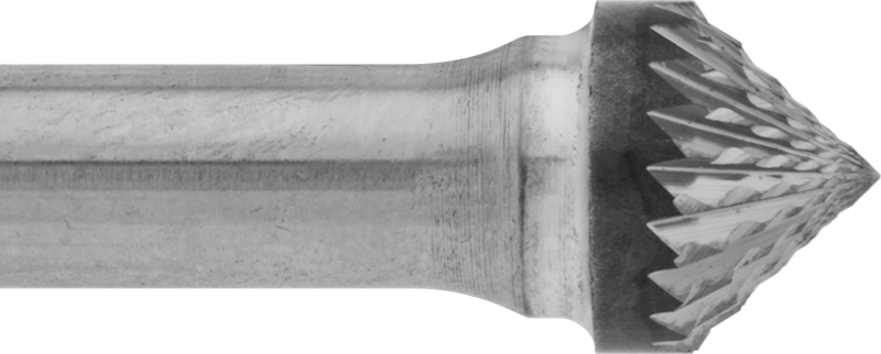 1/4" Çaplı Şaftlı Elmas Dişli Karbür Frez, 60 Derece Konik, 1/4" Baş Çapı