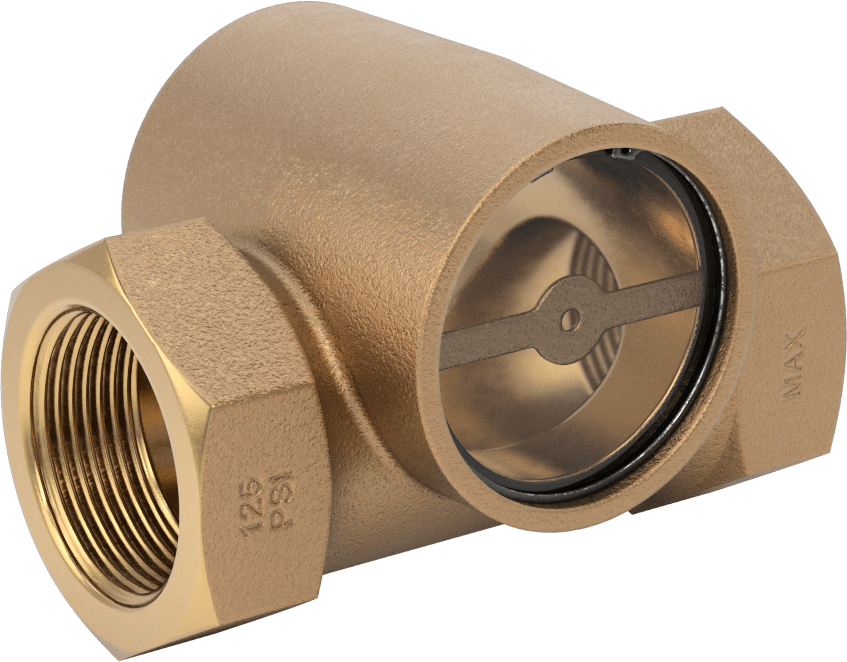 Su ve Yağ için Akış Göstergesi, Bronz Gövde, 1-1/4 NPT Dişi