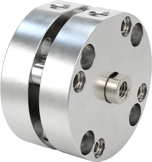 Yuvarlak Yüzlü Kompakt Bağlantı Çubuğu Hava Silindiri, Çift Etkili, 3/4" Delik, 1-1/2" Çap, 1/4" Strok Uzunluğu