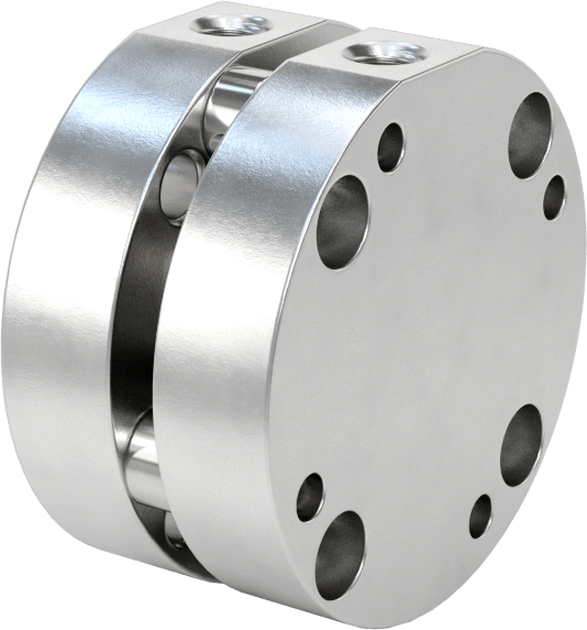 Yuvarlak Yüzlü Kompakt Bağlantı Çubuğu Hava Silindiri, Çift Etkili, 3/4" Delik, 1-1/2" Çap, 1/4" Strok Uzunluğu