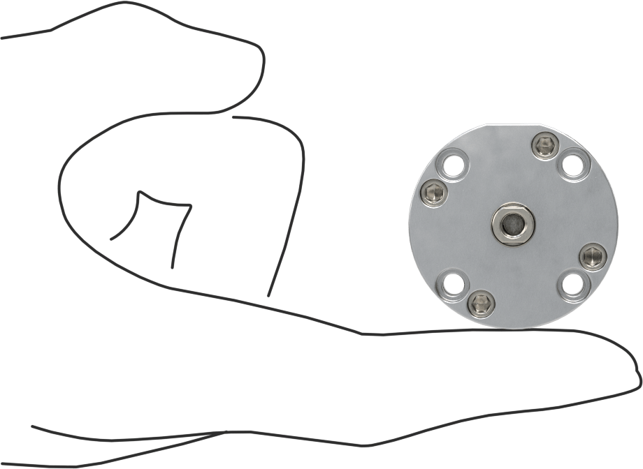 Yuvarlak Yüzlü Kompakt Bağlantı Çubuğu Hava Silindiri, Çift Etkili, 3/4" Delik, 1-1/2" Çap, 1/4" Strok Uzunluğu