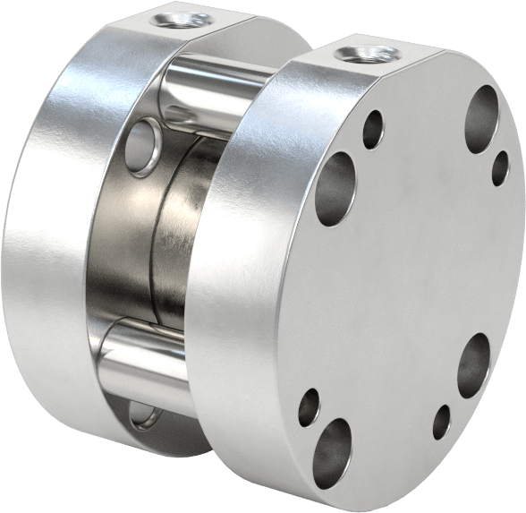 Yuvarlak Yüzlü Kompakt Bağlantı Çubuğu Hava Silindiri, Çift Etkili, 3/4" Delik, 1-1/2" Çap, 1/2" Strok Uzunluğu