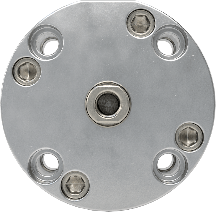 Yuvarlak Yüzlü Kompakt Bağlantı Çubuğu Hava Silindiri, Çift Etkili, 3/4" Delik, 1-1/2" Çap, 1/2" Strok Uzunluğu