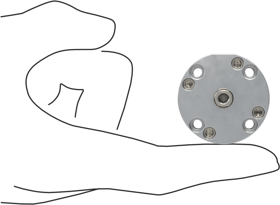 Yuvarlak Yüzlü Kompakt Bağlantı Çubuğu Hava Silindiri, Çift Etkili, 3/4" Delik, 1-1/2" Çap, 1/2" Strok Uzunluğu
