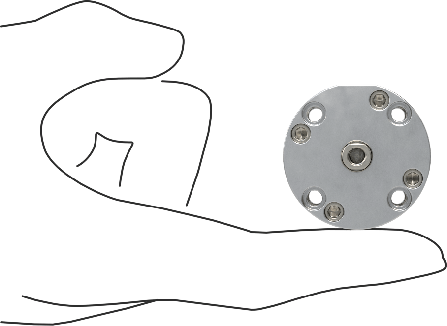 Yuvarlak Yüzlü Kompakt Bağlantı Çubuğu Hava Silindiri, Çift Etkili, 3/4" Delik, 1-1/2" Çap, 3/4" Strok Uzunluğu