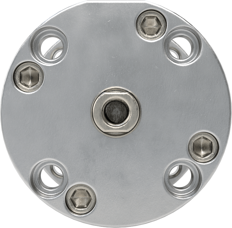 Yuvarlak Yüzlü Kompakt Bağlantı Çubuğu Hava Silindiri, Çift Etkili, 3/4" Delik Boyutu, 1-1/2" Çap, 1-1/4" Strok