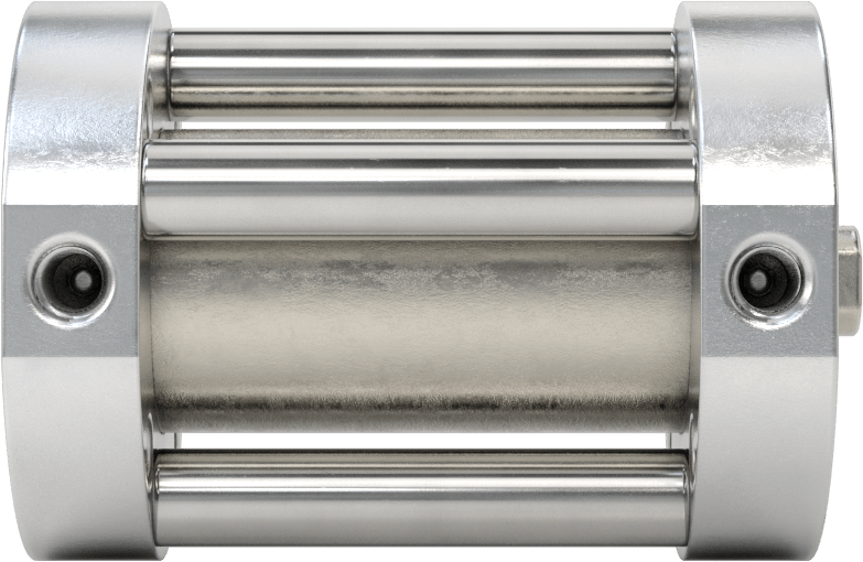 Yuvarlak Yüzlü Kompakt Bağlantı Çubuğu Hava Silindiri, Çift Etkili, 3/4" Delik Boyutu, 1-1/2" Çap, 1-1/2" Strok