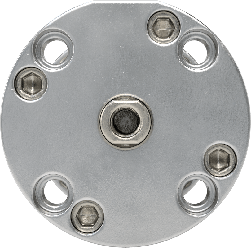 Yuvarlak Yüzlü Kompakt Bağlantı Çubuğu Hava Silindiri, Çift Etkili, 3/4" Delik Boyutu, 1-1/2" Çap, 1-3/4" Strok