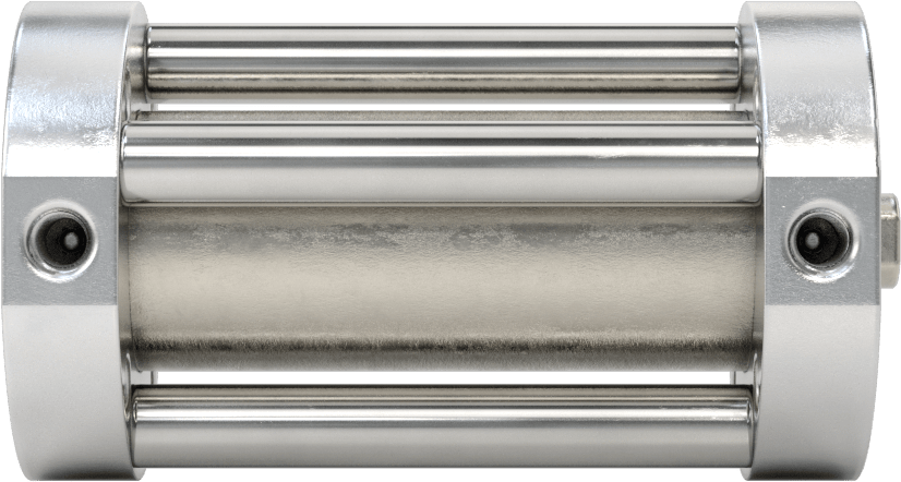 Yuvarlak Yüzlü Kompakt Bağlantı Çubuğu Hava Silindiri, Çift Etkili, 3/4" Delik Boyutu, 1-1/2" Çap, 2" Strok Uzunluğu