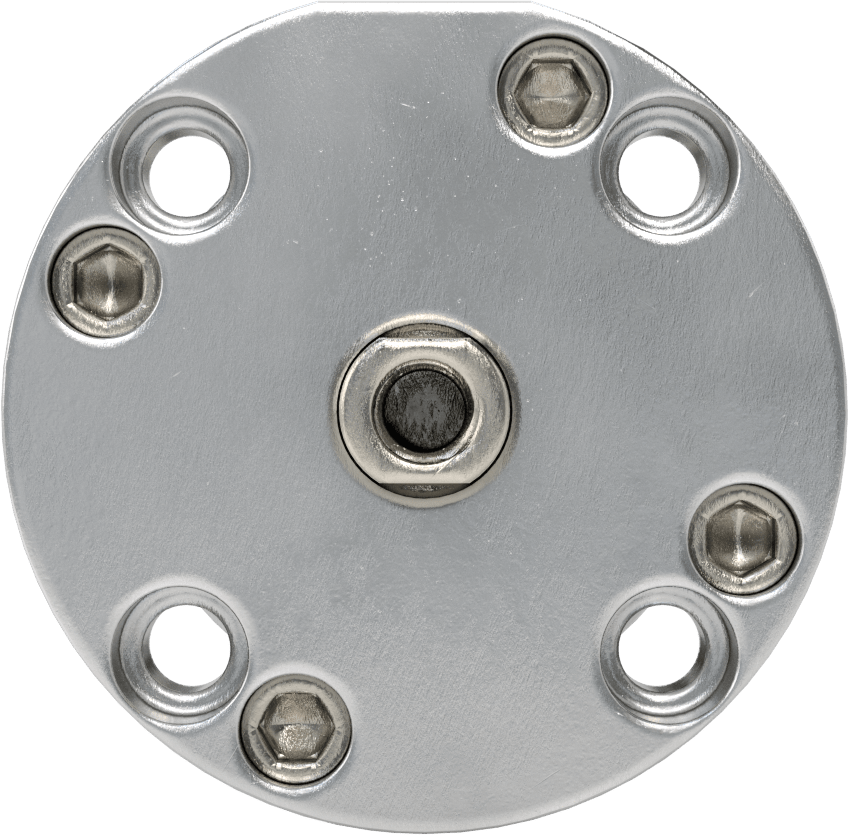 Yuvarlak Yüzlü Kompakt Bağlantı Çubuğu Hava Silindiri, Çift Etkili, 3/4" Delik Boyutu, 1-1/2" Çap, 2-1/4" Strok