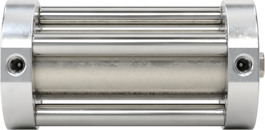 Yuvarlak Yüzlü Kompakt Bağlantı Çubuğu Hava Silindiri, Çift Etkili, 3/4" Delik Boyutu, 1-1/2" Çap, 2-1/4" Strok