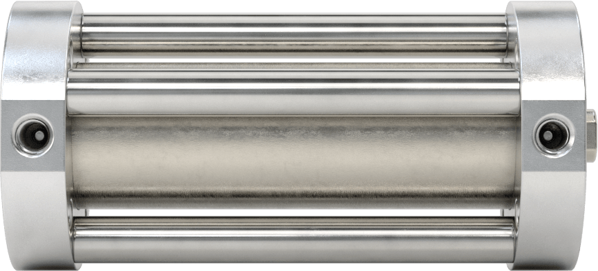 Yuvarlak Yüzlü Kompakt Bağlantı Çubuğu Hava Silindiri, Çift Etkili, 3/4" Delik Boyutu, 1-1/2" Çap, 2-1/2" Strok