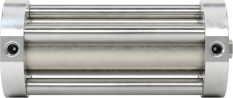 Yuvarlak Yüzlü Kompakt Bağlantı Çubuğu Hava Silindiri, Çift Etkili, 3/4" Delik Boyutu, 1-1/2" Çap, 2-3/4" Strok