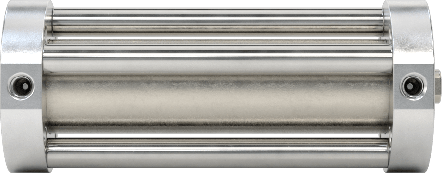 Yuvarlak Yüzlü Kompakt Bağlantı Çubuğu Hava Silindiri, Çift Etkili, 3/4" Delik Boyutu, 1-1/2" Çap, 3" Strok Uzunluğu