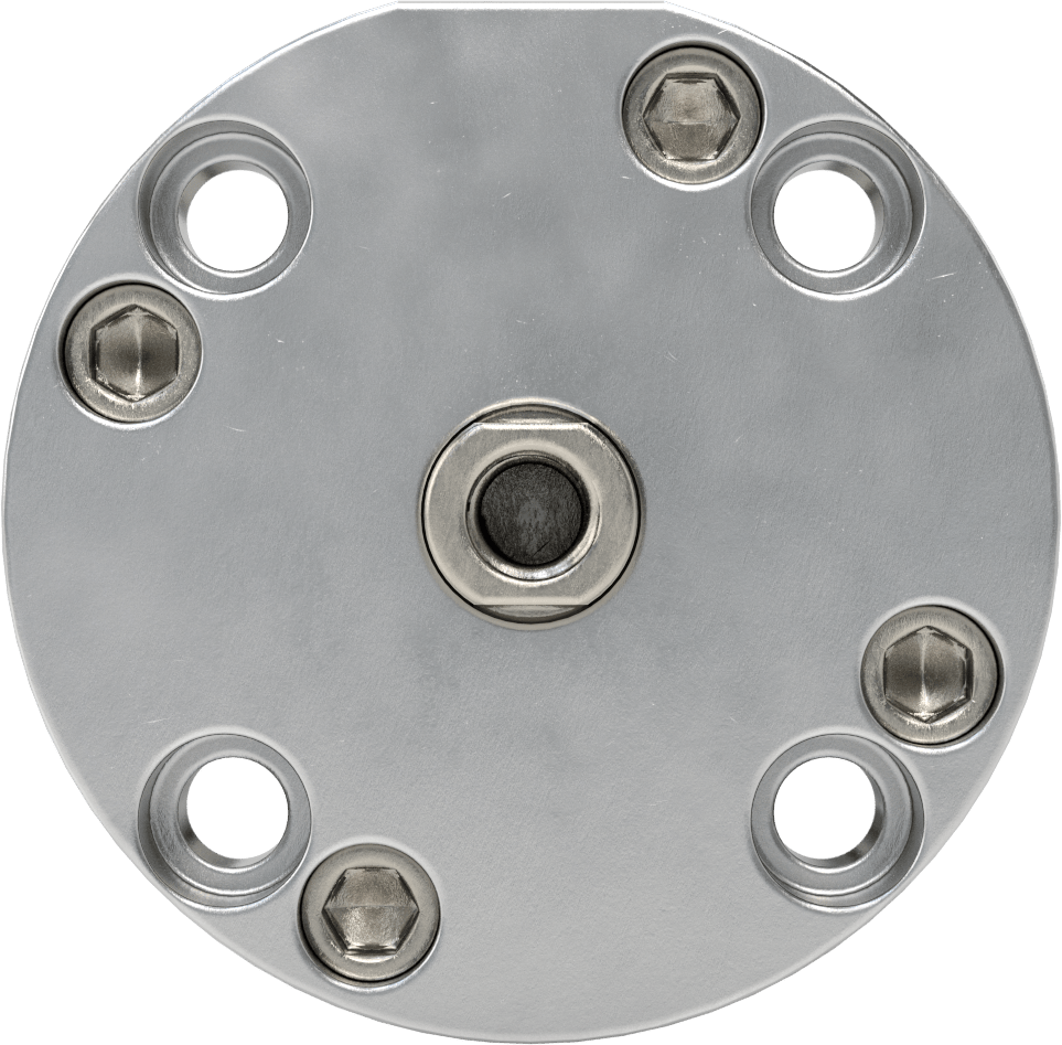 Yuvarlak Yüzlü Kompakt Bağlantı Çubuğu Hava Silindiri, Çift Etkili, 3/4" Delik Boyutu, 1-1/2" Çap, 4" Strok Uzunluğu