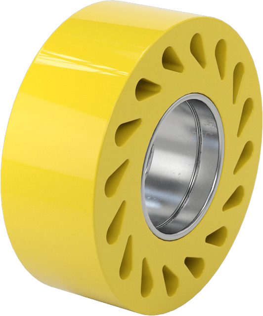 Aşınmaya Dayanıklı Flex-Grip Presle Takılan Tahrik Silindiri, 2,5“ Çap x 1” Genişlik Esnek Silindir, 1-1/8" Mil Çapı için