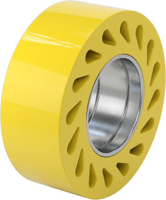 Aşınmaya Dayanıklı Flex-Grip Presle Takılan Tahrik Silindiri, 2-1/2“ Çap x 1” Genişliğinde Esnek Silindir, 1-1/4" Mil Çapı